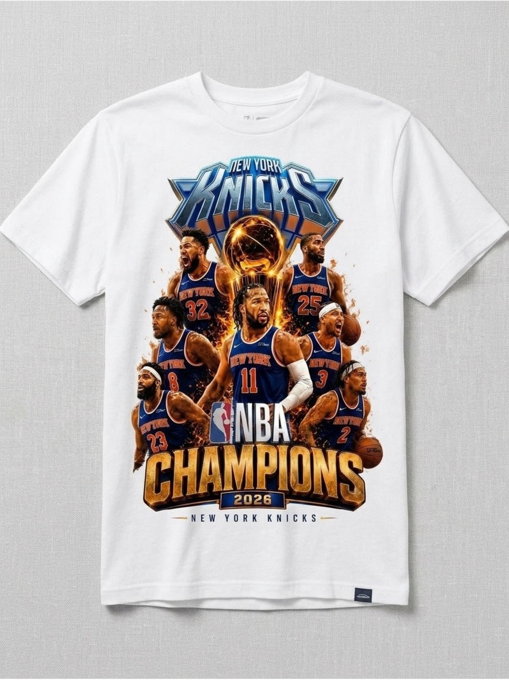 Gildan Navy New York Knicks 2026 NBA Champions Graphic Tee